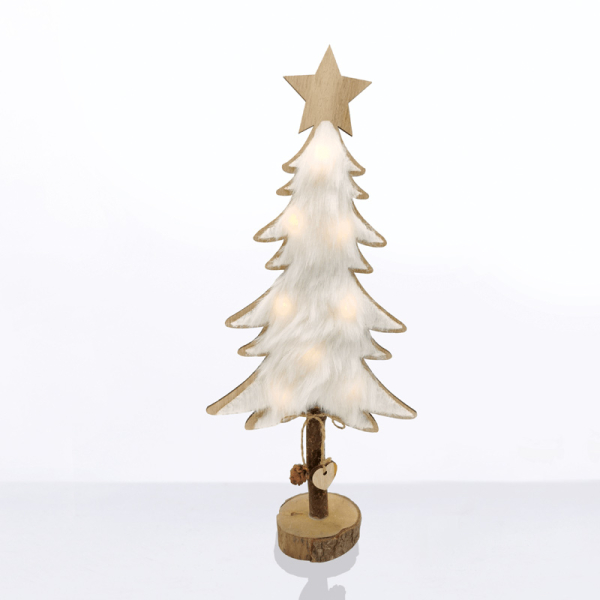 Χριστουγεννιάτικο Δεντράκι Με Led Aca Tree White Fur X06811219