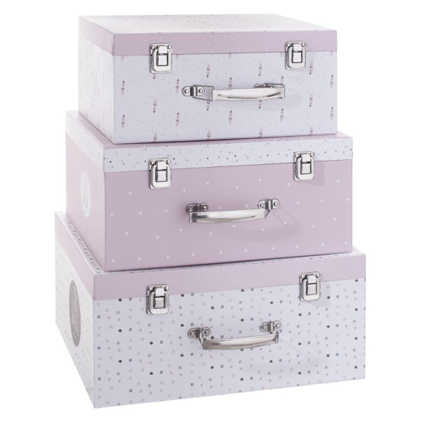 Βαλίτσες Αποθήκευσης (Σετ 3τμχ) A-S Pink Carton 127260A