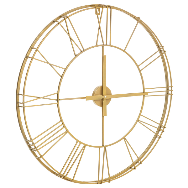 Ρολόι Τοίχου (Φ70) Αθόρυβο A-S 3D Metal Clock Gold 166977B