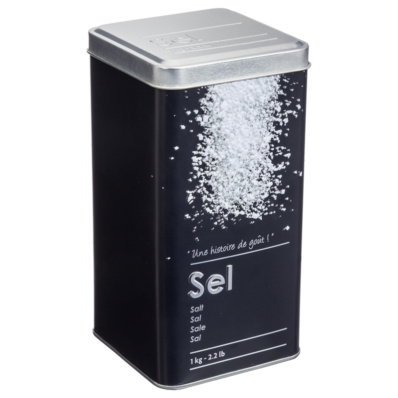 Δοχείο Για Αλάτι 1kg (Φ8.6x17) F-V Embossed Black 136312