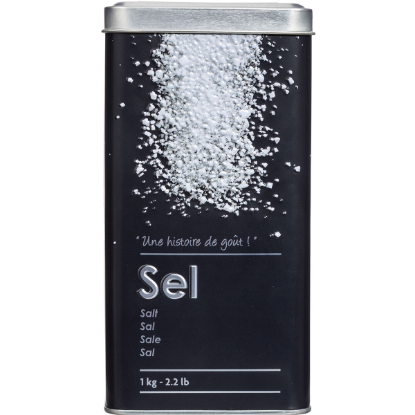 Δοχείο Για Αλάτι 1kg (Φ8.6x17) F-V Embossed Black 136312