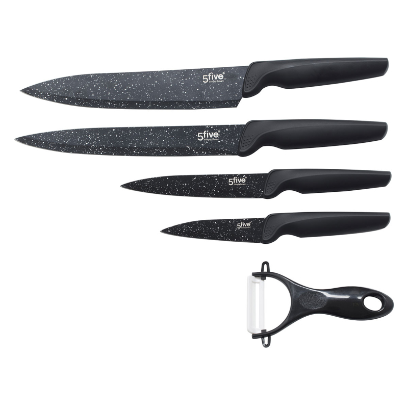 Μαχαίρια Κουζίνας + Αποφλοιωτής (Σετ 5τμχ) F-V SS Knives 151268
