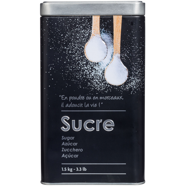 Δοχείο Ζάχαρης 1.5kg (Φ10.7x18.4) F-V Embossed Black 136309