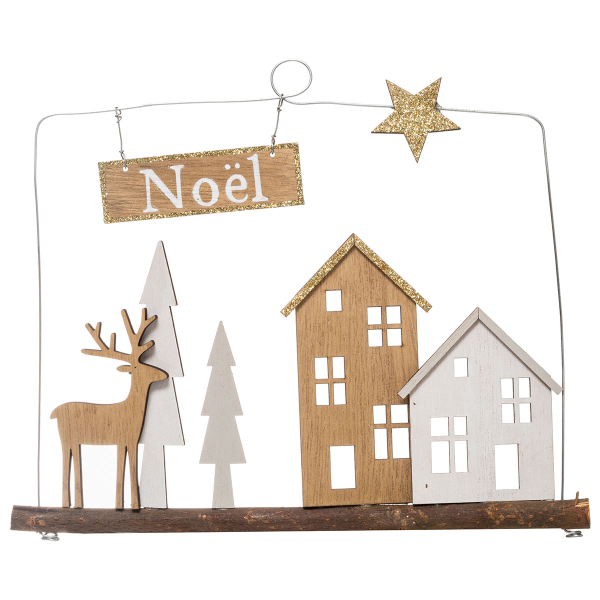 Χριστουγεννιάτικο Κρεμαστό Διακοσμητικό A-S Noel House Wood 176532