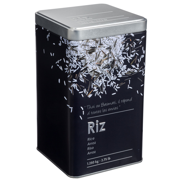 Δοχείο Για Ρύζι 1.25kg (Φ10.7x18.4) F-V Embossed Black 136307