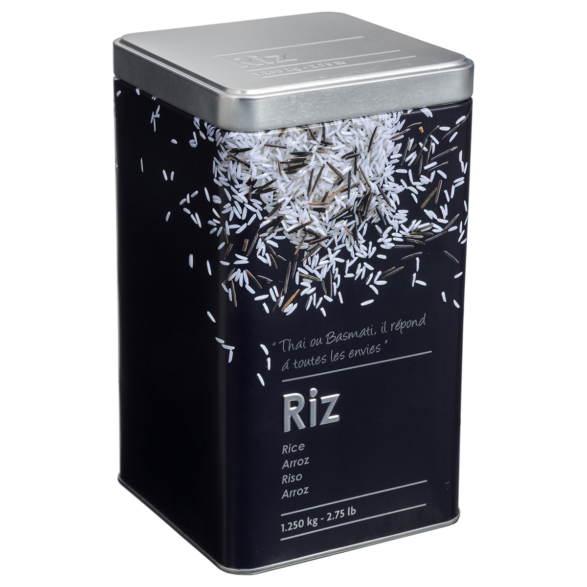 Δοχείο Για Ρύζι 1.25kg (Φ10.7×18.4) F-V Embossed Black 136307 187194