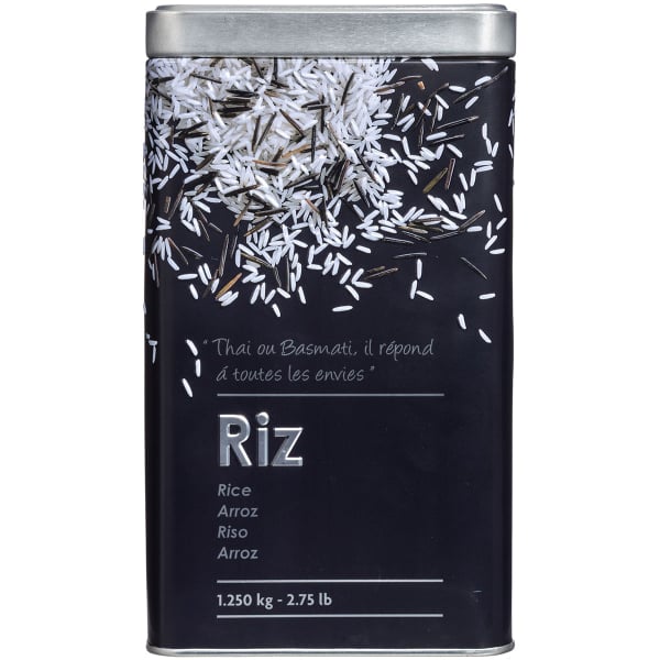 Δοχείο Για Ρύζι 1.25kg (Φ10.7x18.4) F-V Embossed Black 136307