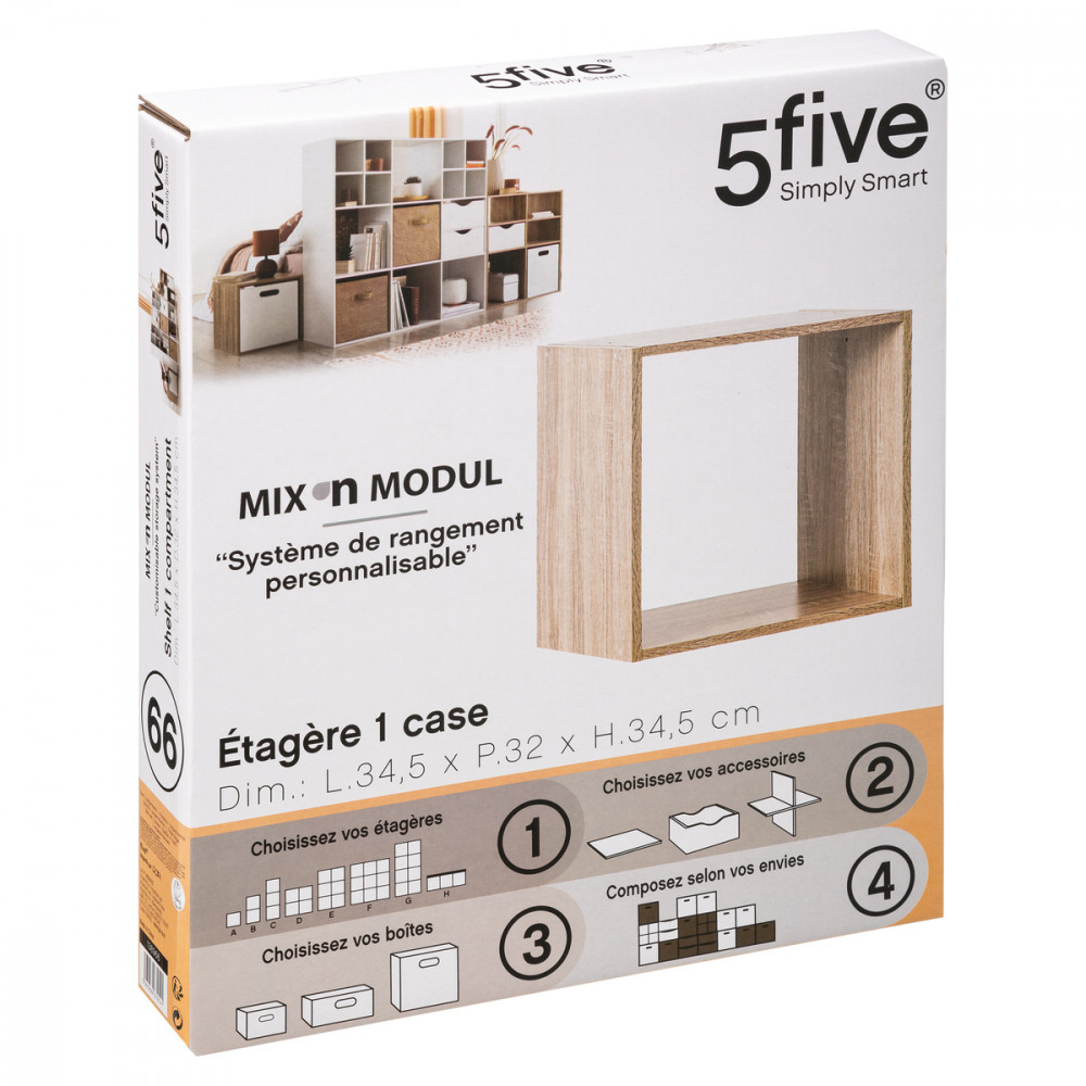Ράφι Τοίχου (34 5X32X34 5) F-V Mix Natural 138966 Home Οργάνωση & Αποθήκευση Ράφια Spitishop