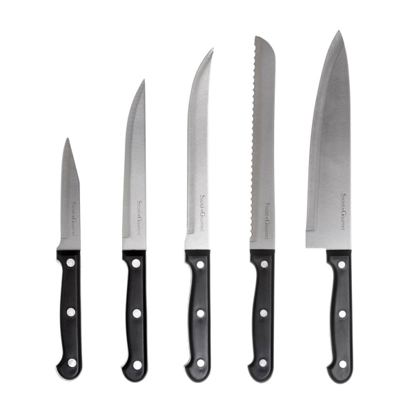 Μαχαίρια Κουζίνας & Ψαλίδι & Ακονιστήρι Σε Σταντ (Σετ 14τμχ) F-V Knives 151170
