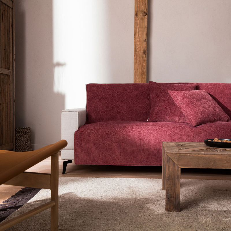 Βελουτέ Ριχτάρι Πολυθρόνας (180x180) Gofis Home Nimbus Pomegranate 447/02