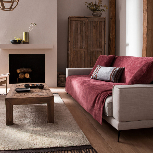 Βελουτέ Ριχτάρι Πολυθρόνας (180x180) Gofis Home Nimbus Pomegranate 447/02