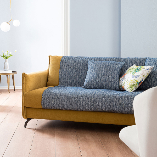 Ριχτάρι Καναπέ Τριθέσιου (180x310) Gofis Home Peacock Royal Blue 935/01