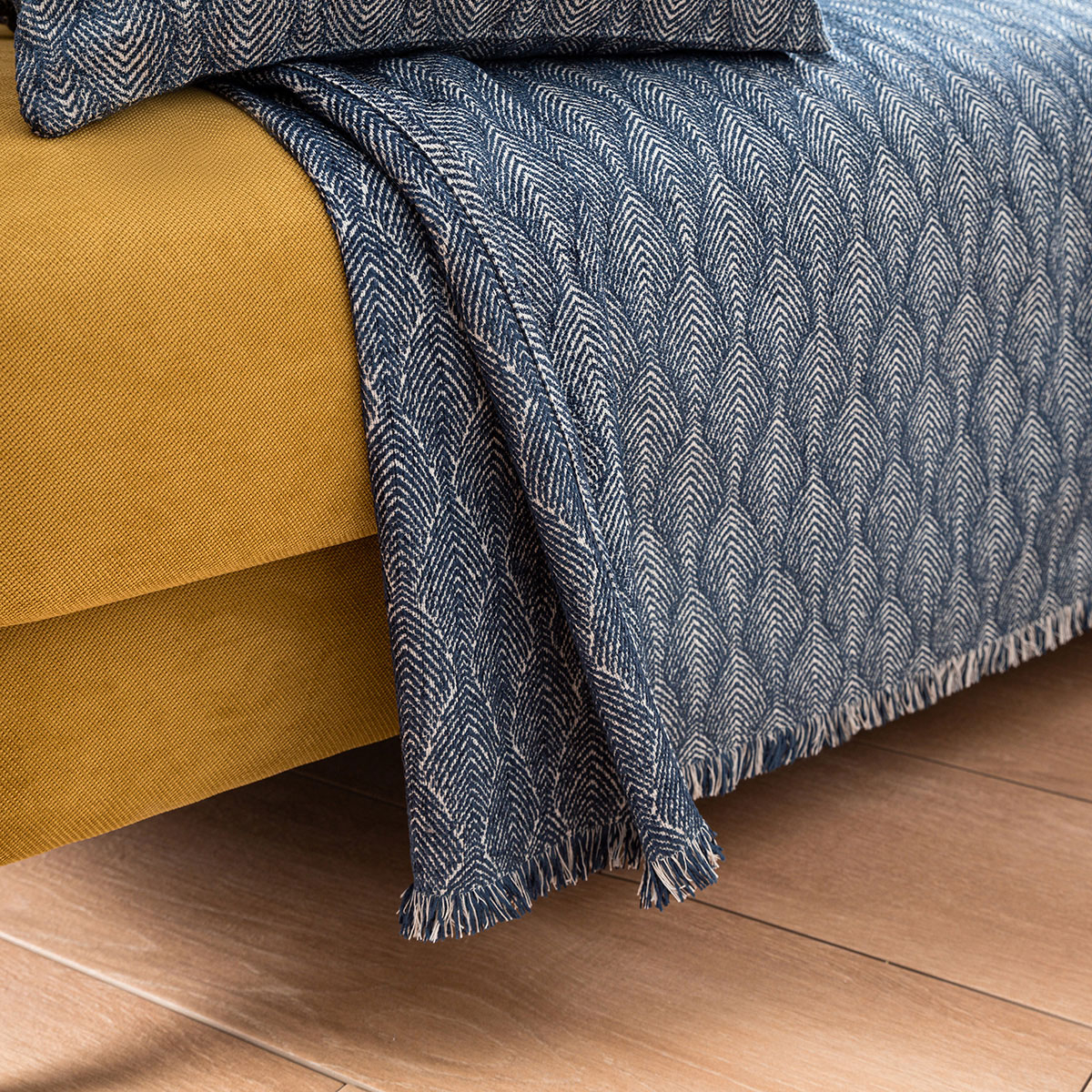 Ριχτάρι Πολυθρόνας (180X180) Gofis Home Peacock Royal Blue 935 01 Λευκά Είδη Σαλονιού Ριχτάρια Καναπέ Spitishop