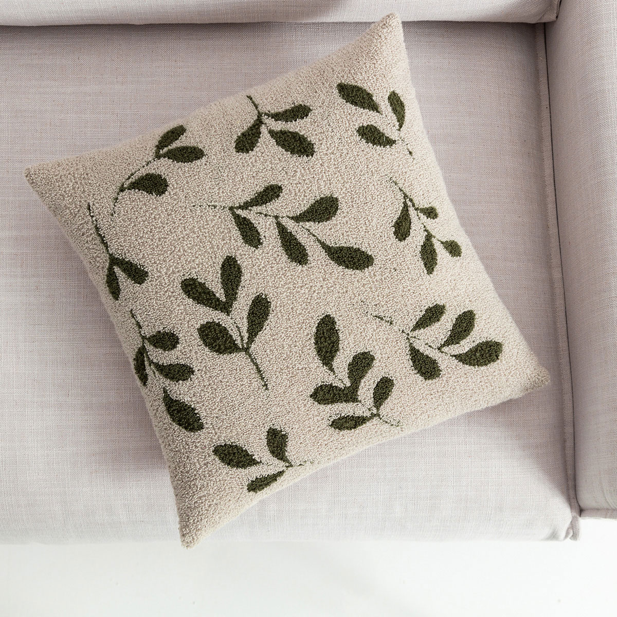 Διακοσμητική Μαξιλαροθήκη (43X43) Gofis Home Herbal Beige Pine Green 705 06 Λευκά Είδη Σαλονιού Μαξιλάρια Διακοσμητικά Spitishop