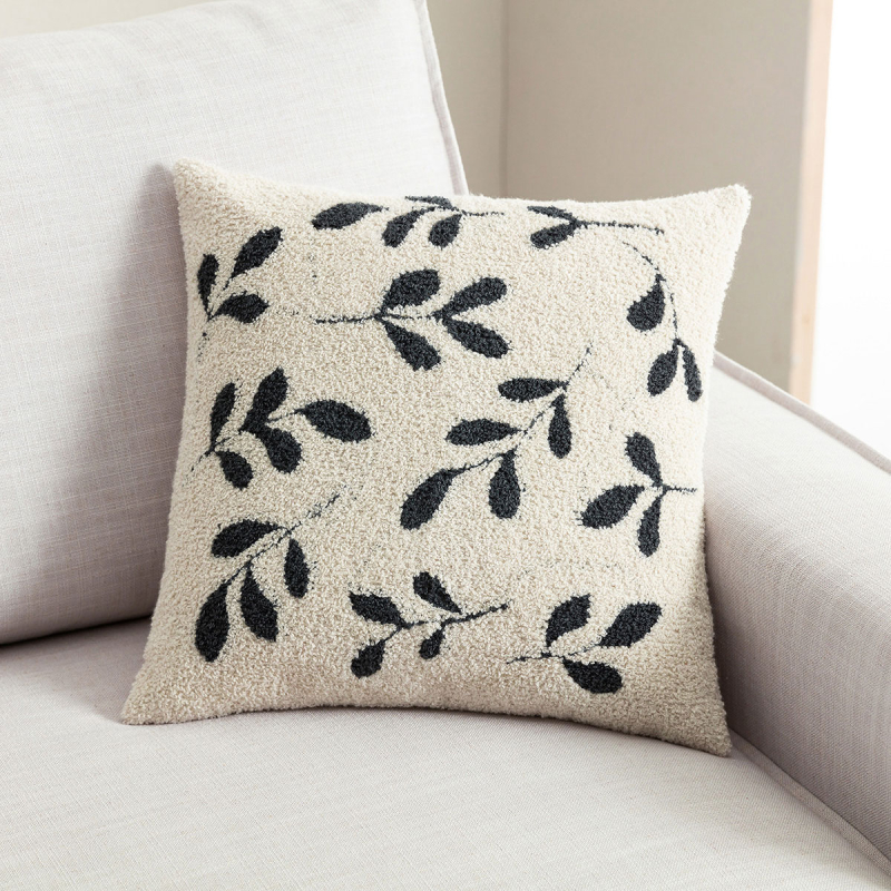 Διακοσμητική Μαξιλαροθήκη Γούνινη (43x43) Gofis Home Herbal Εκρού/Σκούρο Χακί 705/05