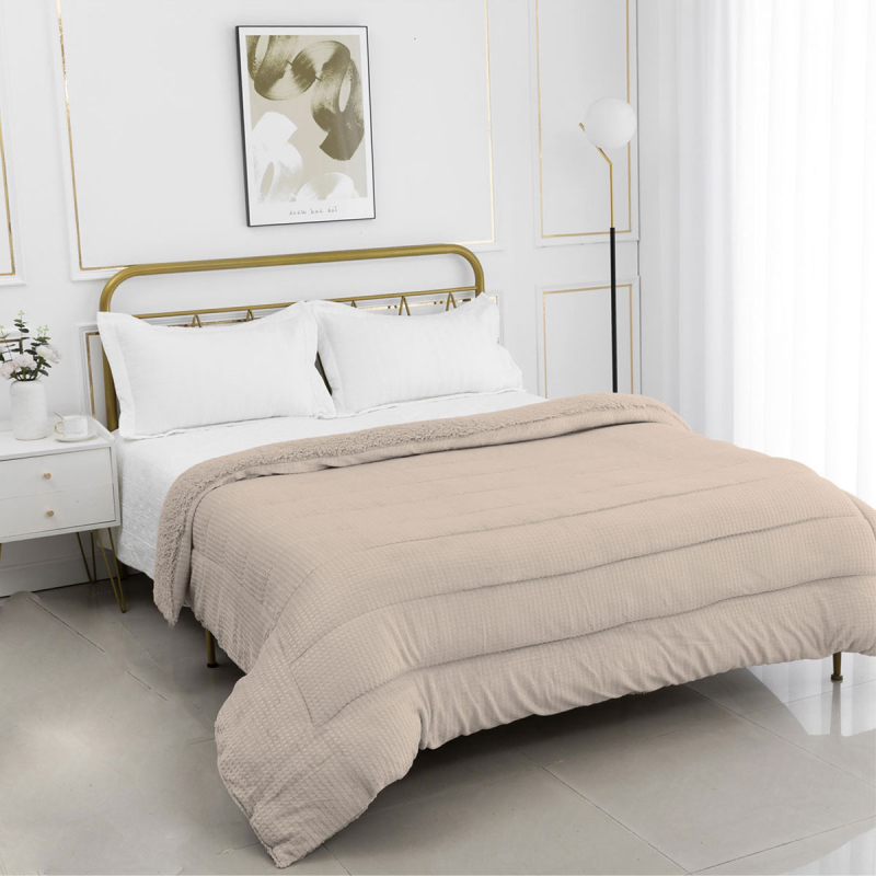 Κουβερτοπάπλωμα Υπέρδιπλο (220x240) Silk Fashion Damask Camel