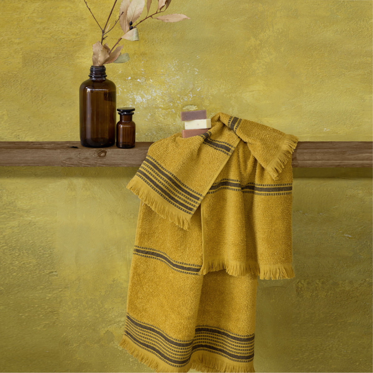 Πετσέτα Σώματος (70×140) Nima Bath Shein Mustard Beige 500gsm 186182