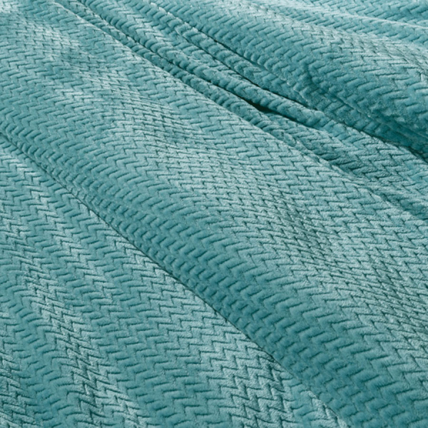 Κουβέρτα Fleece Μονή + Διακοσμητική Μαξιλαροθήκη (Σετ) Guy Laroche Rombus Petrol