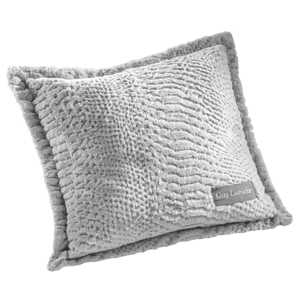 Γούνινο Ριχτάρι Τετραθέσιου Καναπέ (170x350) + Γούνινη Διακοσμητική Μαξιλαροθήκη Guy Laroche Crusty Silver