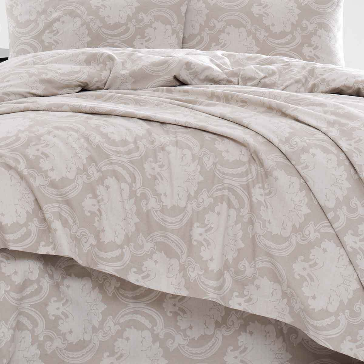 Φανελένια Σεντόνια Μονά (Σετ) Rythmos Emblem Beige Χωρις Λαστιχο 160X260 Home Λευκά Είδη Κρεβατοκάμαρας Spitishop