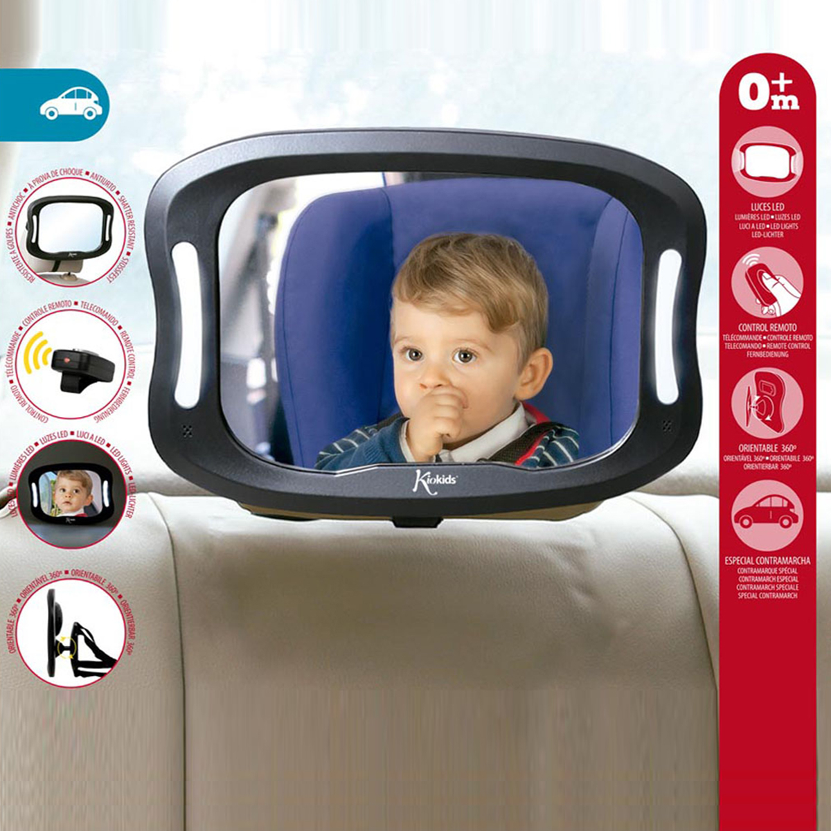 Καθρέφτης Αυτοκινήτου Για Μωρά Με Φως & Χειριστήριο Kiokids 2508 177660