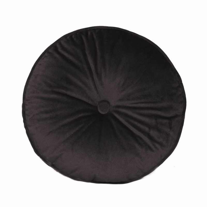 Βελουτέ Διακοσμητικό Μαξιλάρι (Φ40) Palamaiki VF803 Black