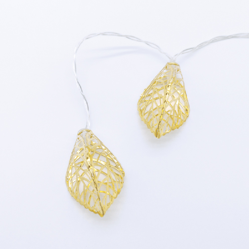 Διακοσμητική Γιρλάντα Μπαταρίας Με 10 Led Φωτάκια Aca Metal Leaf Gold X061011253