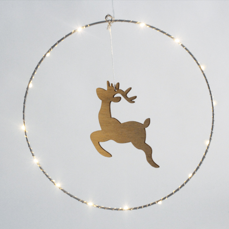 Χριστουγεννιάτικο Διακοσμητικό Με Led Aca Circle Reindeer X09201103
