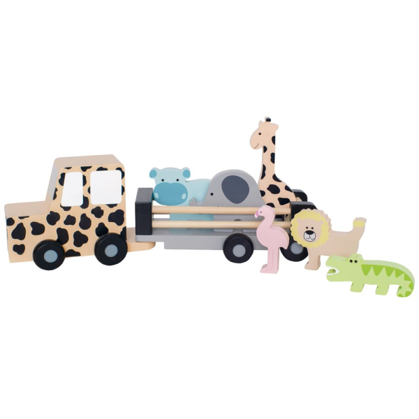 Ξύλινο Παιχνίδι Jabadabado Φορτηγάκι Μεταφοράς Άγριων Ζώων JB-W7171