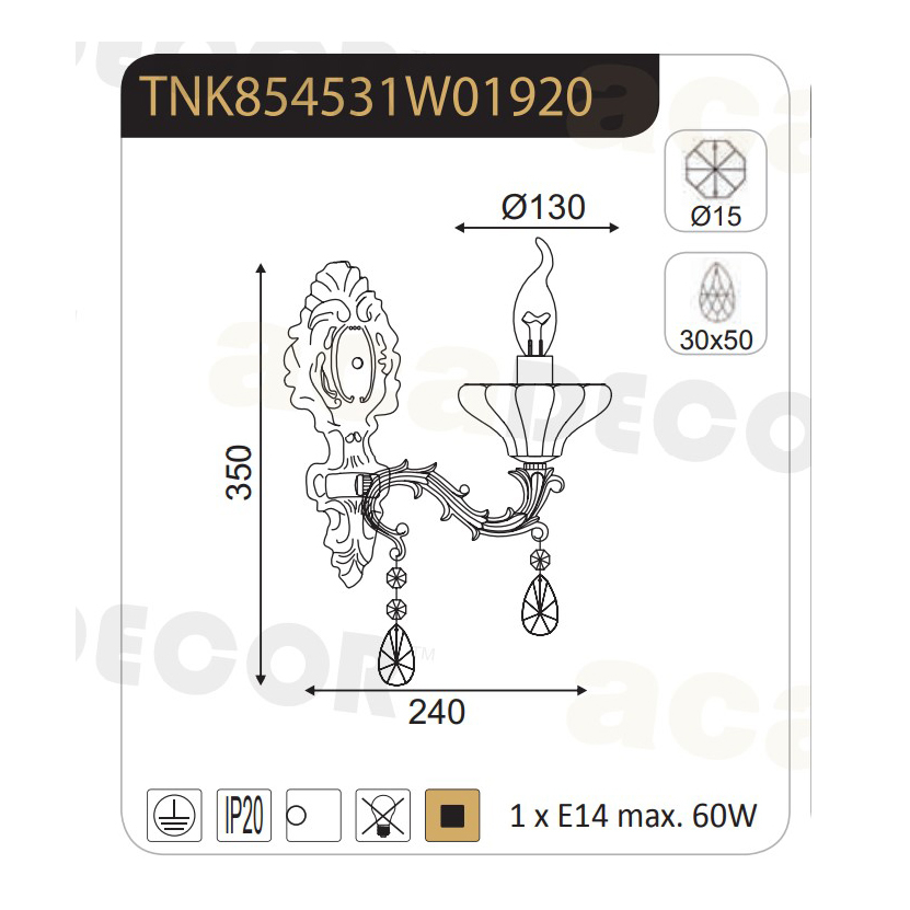 Απλίκα Τοίχου Aca Sarto Tnk854531W Bronze Home Φωτιστικά Spitishop