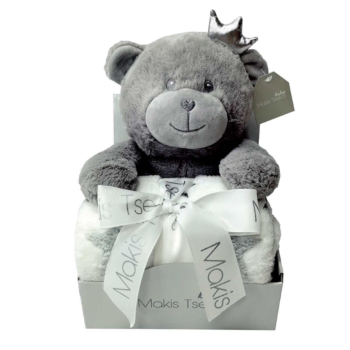 Κουβέρτα Fleece Αγκαλιάς + Λούτρινο Makis Tselios Toys Grey