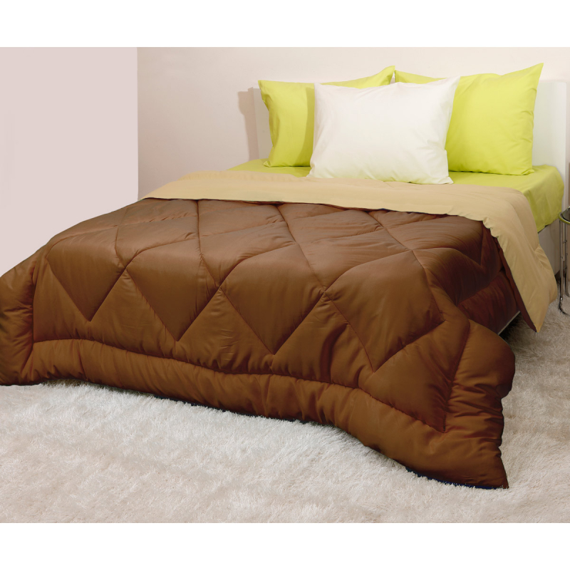 Πάπλωμα Υπέρδιπλο (220x240) 2 Όψεων Viopros Μπεζ/Καφέ