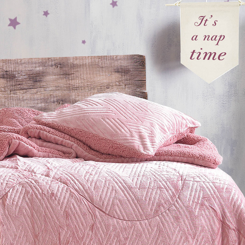 Διακοσμητική Μαξιλαροθήκη Fleece (50x50) Rythmos Lotus Pink