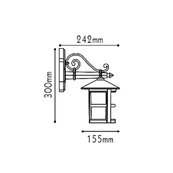 Απλίκα - Φανάρι Εξωτερικού Χώρου Aca BT5721 Bronze