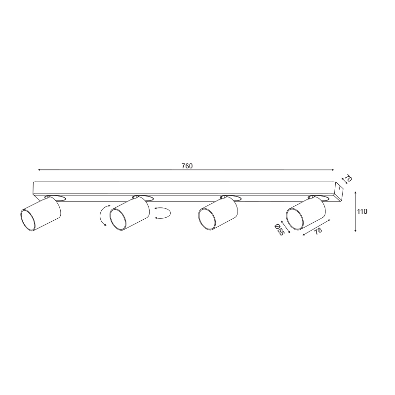 Σποτ Πολύφωτο Aca Elitis Ra304S76Wh White Home Φωτιστικά Οροφής - Τοίχου Spitishop