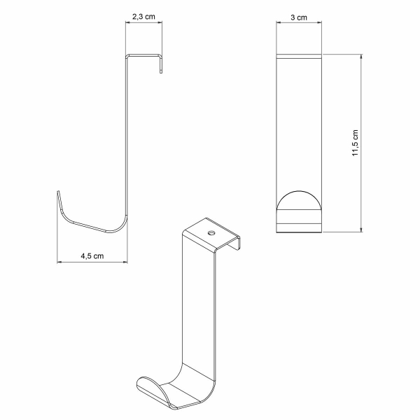 Κρεμαστράκια Πόρτας (Σετ 2τμχ) Grekon 201 Black