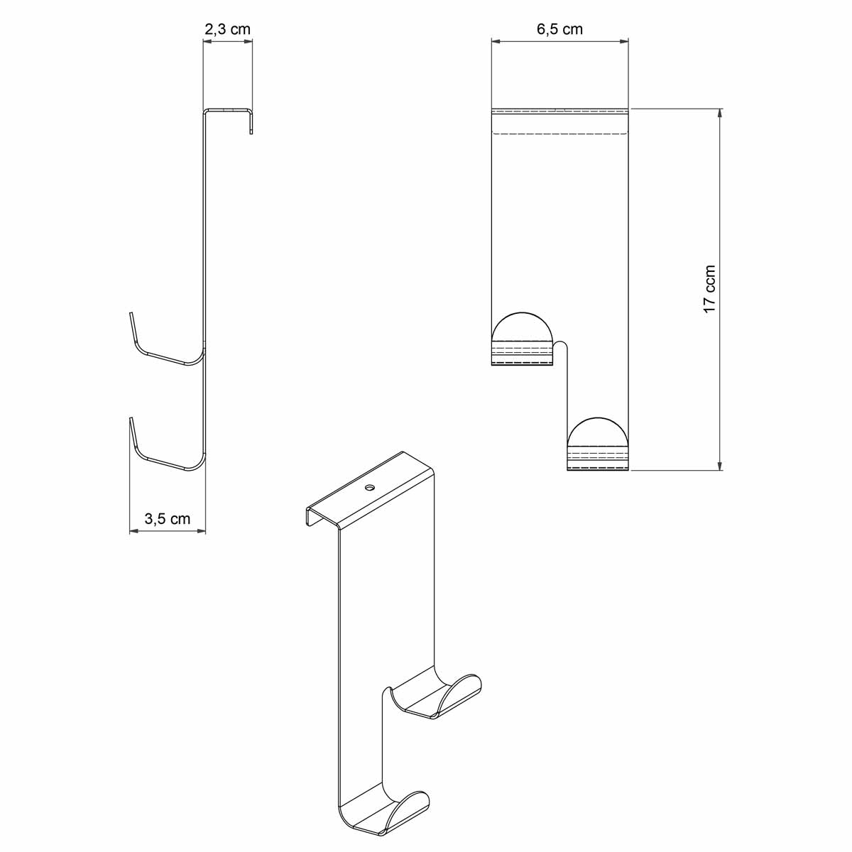 Κρεμαστράκι Πόρτας Grekon 202 Inox Home Οργάνωση & Αποθήκευση Κρεμάστρες Spitishop