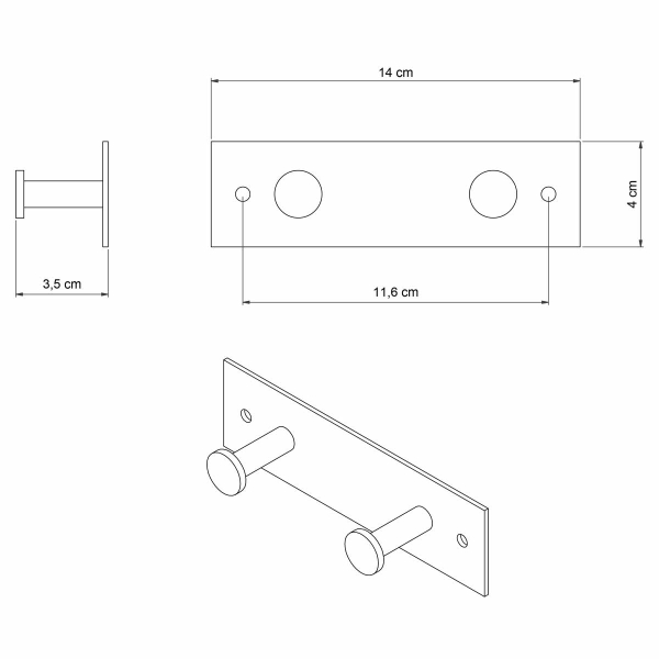 Κρεμαστράκι Τοίχου Grekon 402 Black
