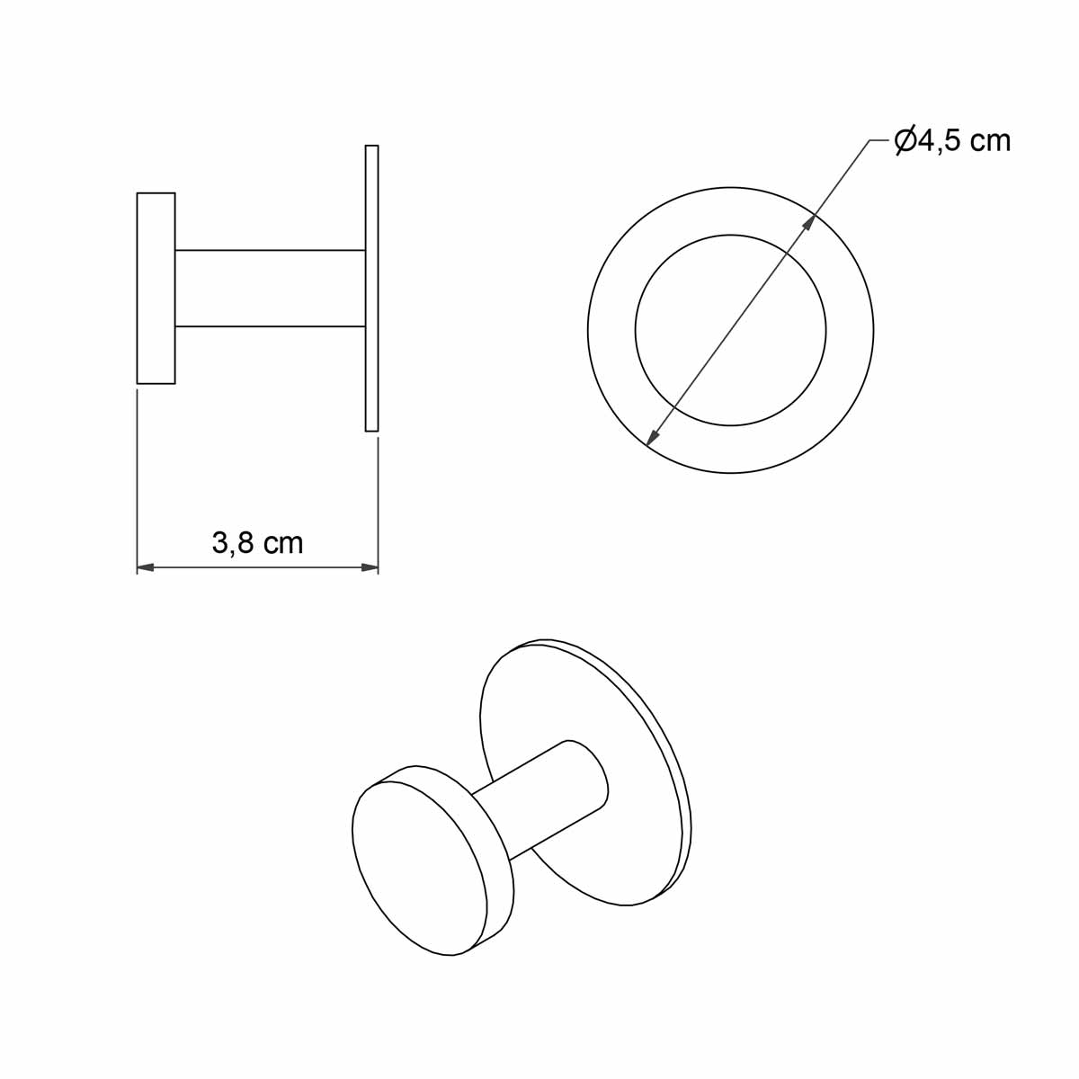 Κρεμαστράκι Τοίχου Grekon 451 Inox Home Οργάνωση & Αποθήκευση Κρεμάστρες Γαντζάκια - Κρεμαστράκια Spitishop
