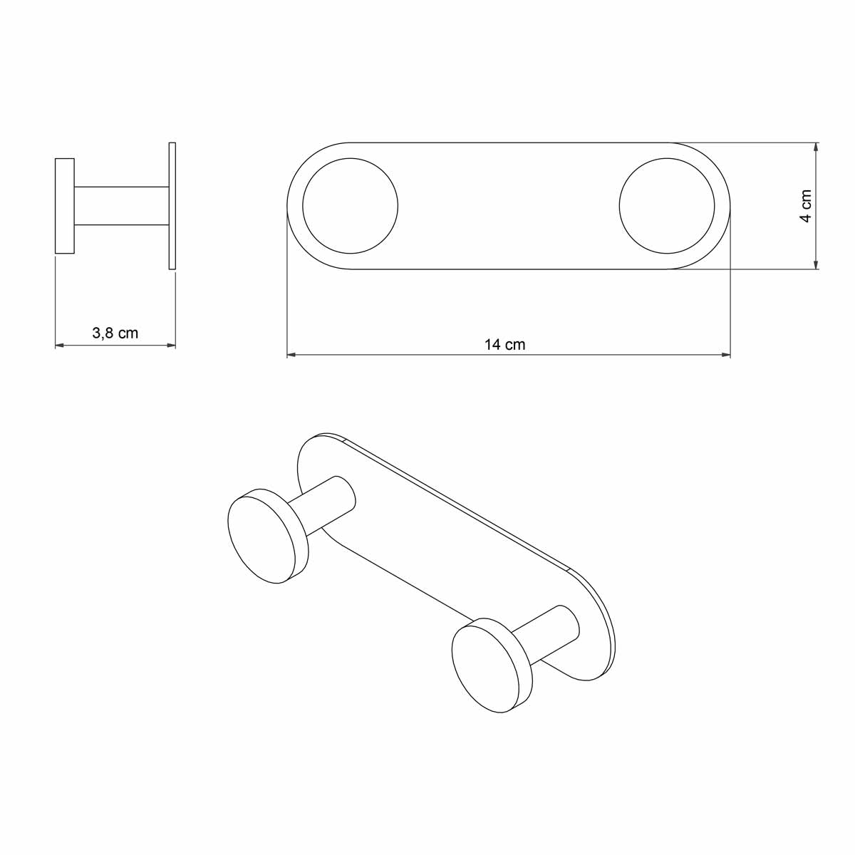 Κρεμαστράκι Τοίχου Grekon 452 White Home Οργάνωση & Αποθήκευση Κρεμάστρες Γαντζάκια - Κρεμαστράκια Spitishop