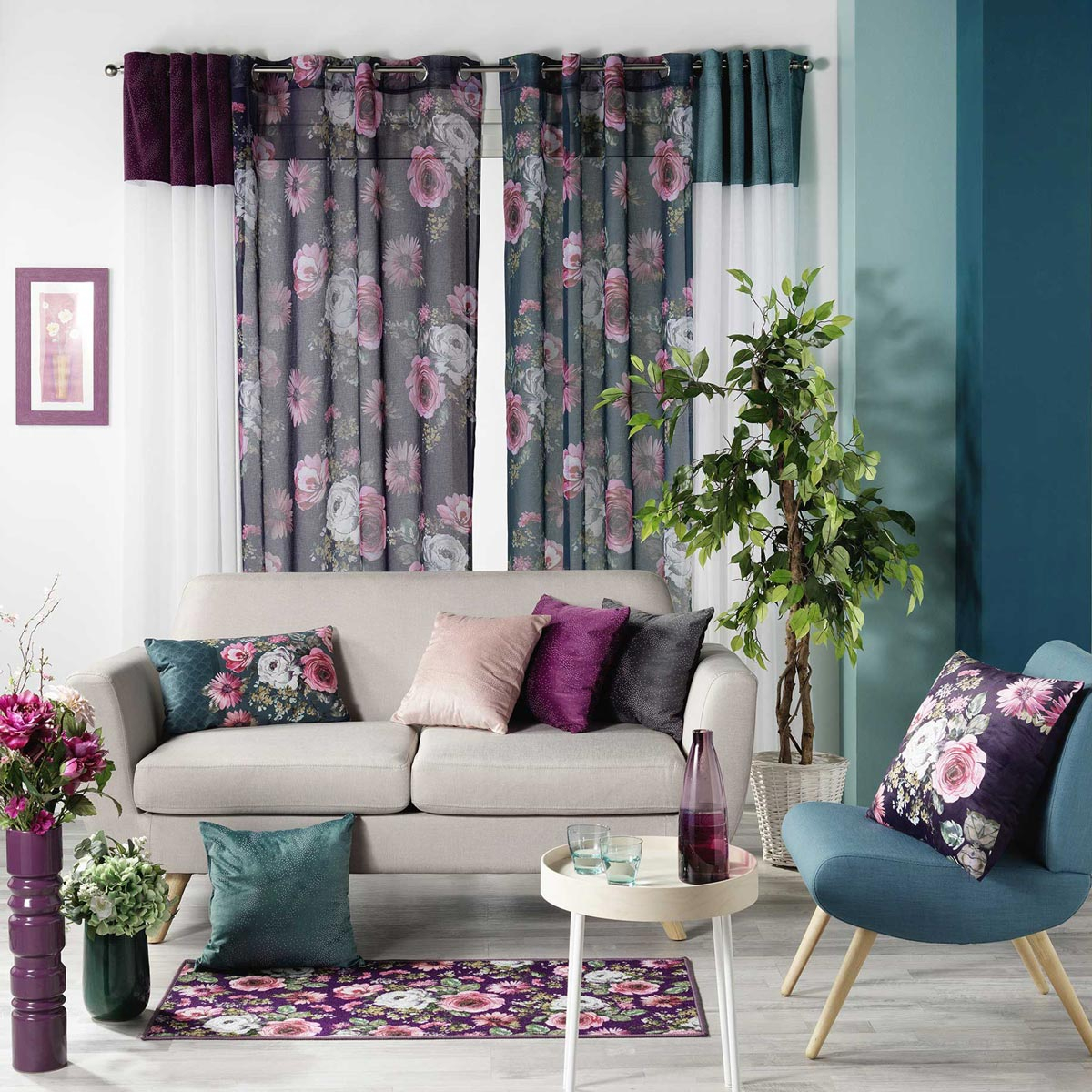 Κουρτίνα (140X240) με Τρουκς L-C Flower Life Prune 1626595 Home Κουρτίνες Σαλονιού Spitishop