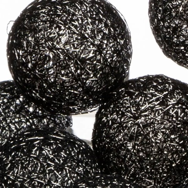 Διακοσμητική Γιρλάντα Μπαταρίας Με 16 Led Φωτάκια A-S Black Glitter 145102N