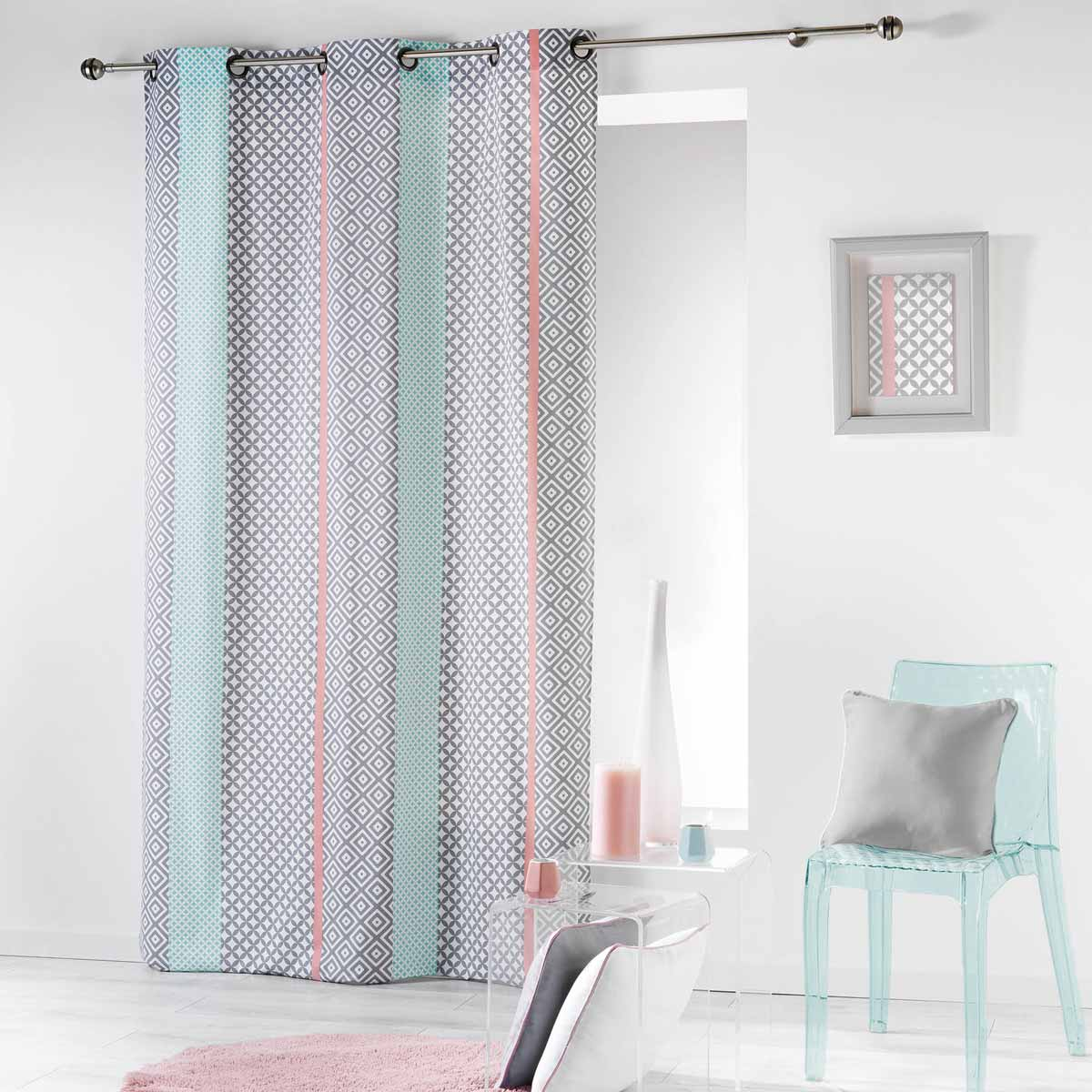 Spitishop Κουρτίνα (140x240) Με Τρουκς L-C Baltic Rose/Menthe 1606073