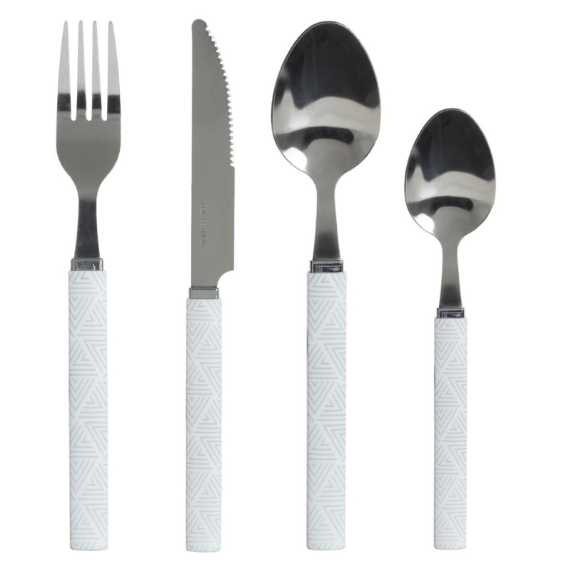 Μαχαιροπίρουνα Με Βάση (Σετ 24τμχ) S-D Geo White 150005B