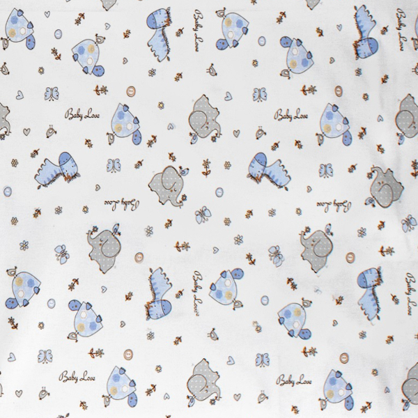 Σεντόνι Λίκνου Επίπεδο (80x110) Dimcol Ελεφαντάκι 174 Blue