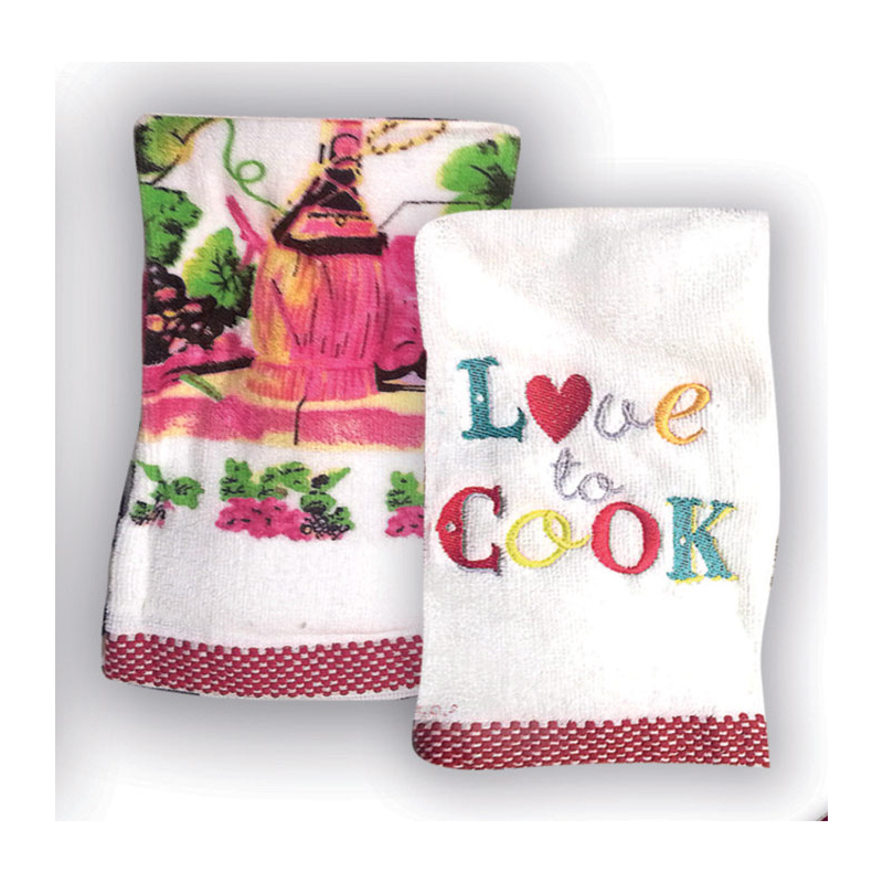 Πετσέτες Κουζίνας (Σετ 2τμχ) Rythmos Love To Cook