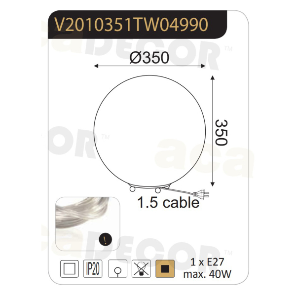 Φωτιστικό Δαπέδου Aca Luna V2010351TW White