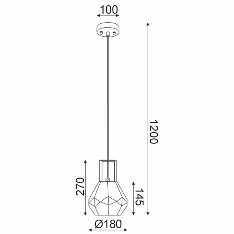 Φωτιστικό Οροφής Μονόφωτο Aca Diamondra V371481Pg Chrome Tint Home Φωτιστικά Spitishop