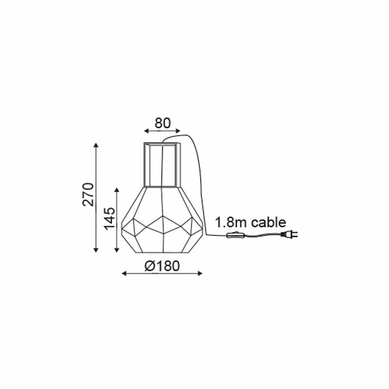 Πορτατίφ Aca Diamondra V371481Ta Gold Amber Home Φωτιστικά Επιτραπέζια Spitishop