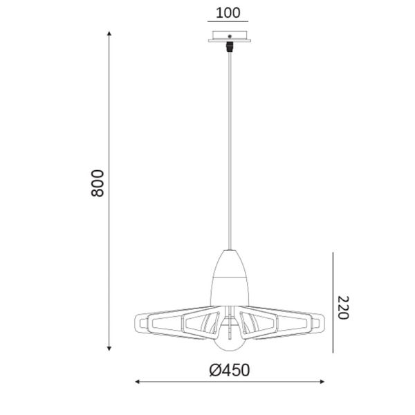 Φωτιστικό Οροφής Μονόφωτο Aca Alps ZM170051P Wood